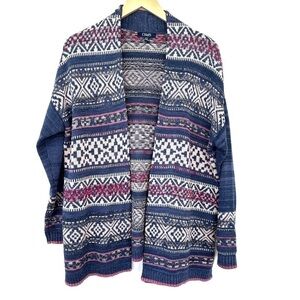 Chaps open cardigan, oversized fit  with dolman cut sleeves, cotton blend